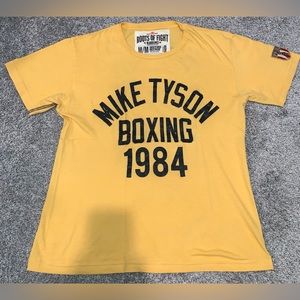 Roots Of Fight Rare Mike Tyson Empire State Games T-Shirt Yellow Medium